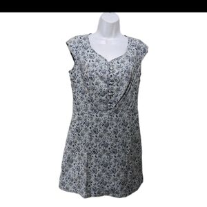 The Territory Ahead Floral Denim Shirt Dress 8P P8 Sleeveless 80s 90s Y2K #7700